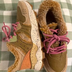 Tan and Pink Sneakers